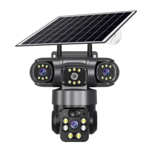 4G solar real three lens PTZ Smart Night Vission
